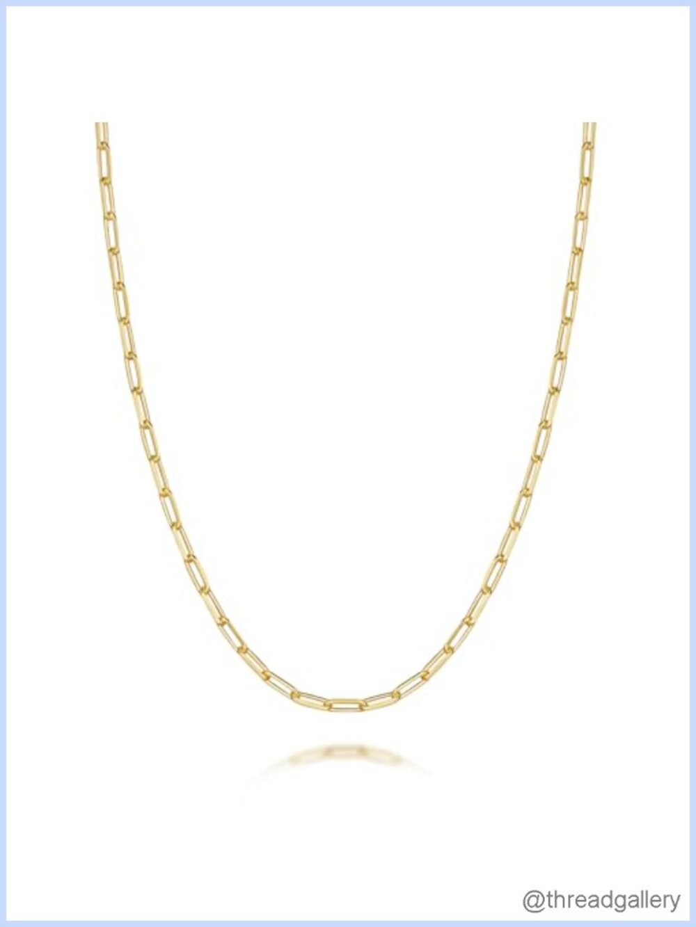 14K Gold Plated Paperclip Chain Necklace 20in Lobster Clasp Women Men